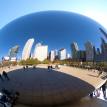 Cloudgate Reflects Michigan Avenue's Dramatic Skyline